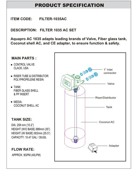 Automatic Back-flushing Carbon Vessel 25-35LPM